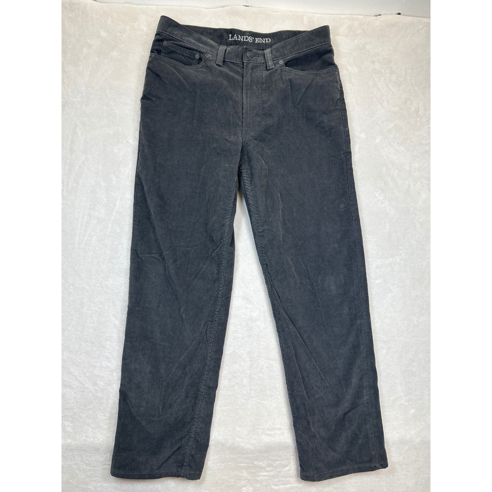 Lands' End‎ Pants Mens 33x29 Gray Corduroy Traditional Fit